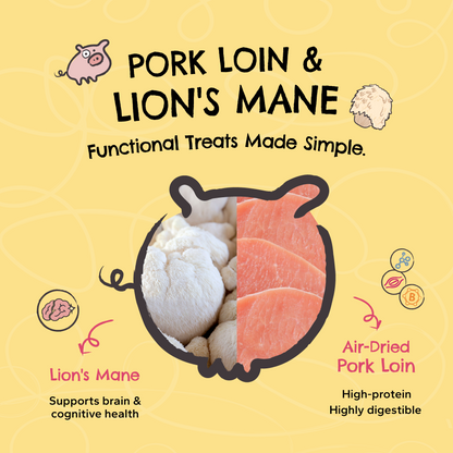 Pork Loin + Lion's Mane | Brain Wellness Air-Dried Treats