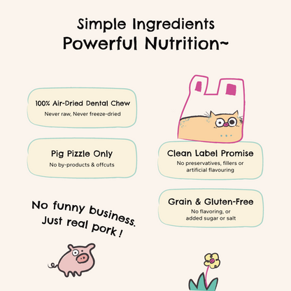 Air-Dried Pig Pizzle | Natural Dental Chews