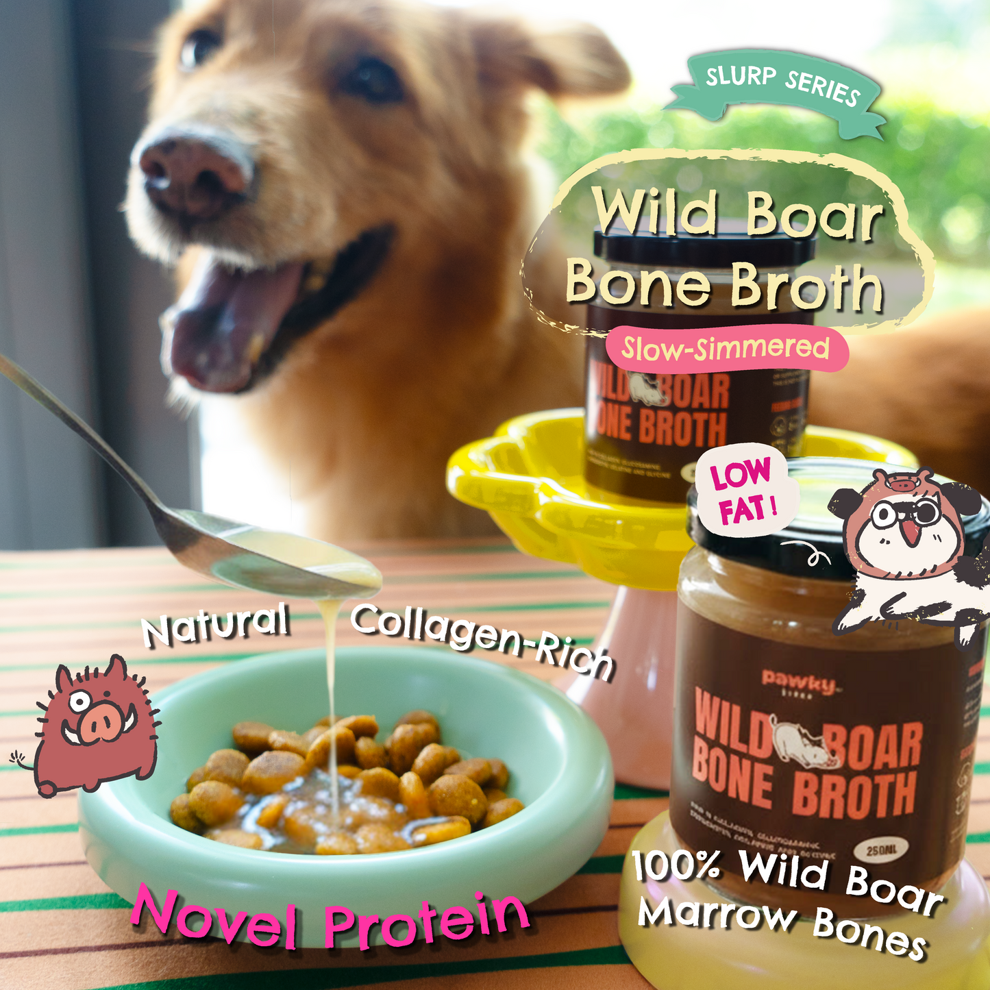 Wild Boar Bone Broth - Natural Collagen & Glucosamine for Dogs & Cats