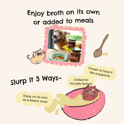 Wild Boar Bone Broth - Natural Collagen & Glucosamine for Dogs & Cats