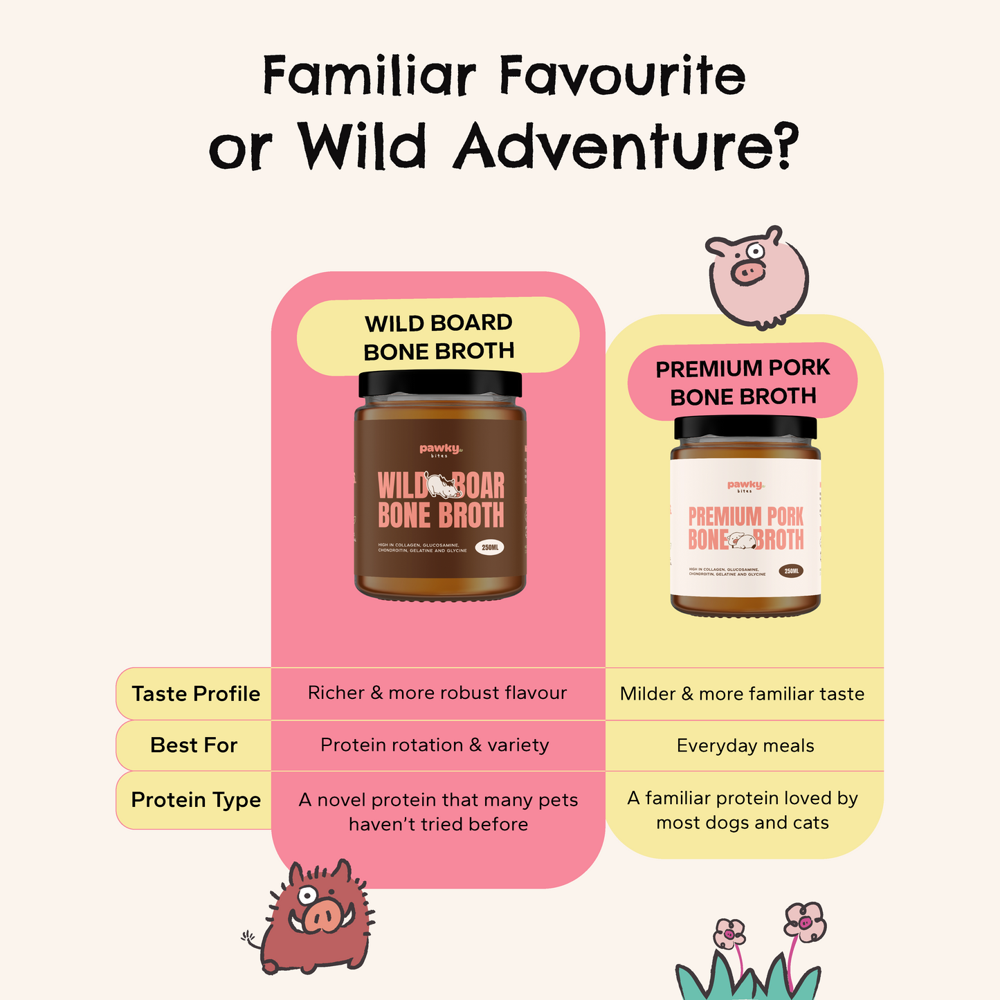 Wild Boar Bone Broth - Natural Collagen & Glucosamine for Dogs & Cats